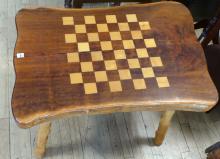 LIVE EDGE CHECKERBOARD TABLE