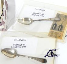 THREE GEORGIAN SILVER TEASPOONS