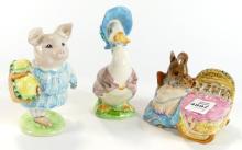 THREE BEATRIX POTTER FIGURINES