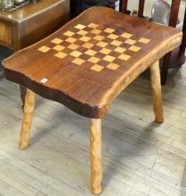 LIVE EDGE CHECKERBOARD TABLE