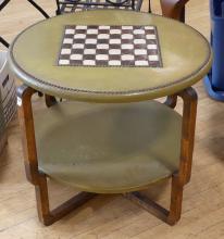 VINTAGE LEATHER GAMES TABLE