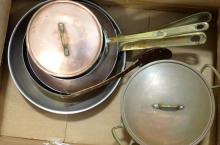 BOX LOT OF ANTIQUE COPPER KITCHENWARE