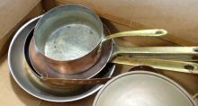 BOX LOT OF ANTIQUE COPPER KITCHENWARE