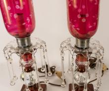 PAIR OF VINTAGE HURRICANE LAMPS