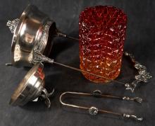 AMBERINA GLASS PICKLE CRUET