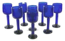 SET OF HAND-BLOWN GLASS GOBLETS
