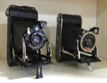 THREE VINTAGE CAMERAS AND BINOCULARS