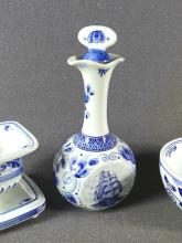 FOUR PIECES DELFT, HOLLAND PORCELAIN