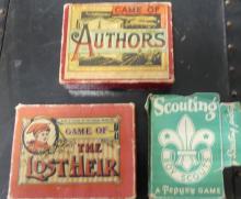 BOX LOT OF ANTIQUE SHEET MUSIC AND CARD GAMES