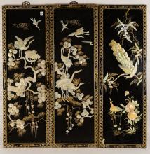 SET 3 CHINESE LACQUER WALL PANELS