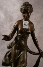 PAIR OF HENRYK KOSSOWSKI SPELTER SCULPTURES