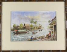 PAIR SOUTHEAST ASIAN WATERCOLOURS