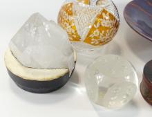 CRYSTAL, ART POTTERY & STERLING