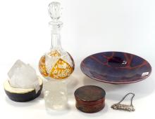 CRYSTAL, ART POTTERY & STERLING