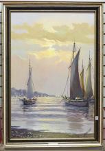 FRAMED "NAUTICAL" OIL PAINTING