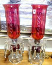 PAIR OF HURRICANE LAMPS