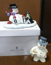 TWO "SNOWMAN" FIGURINES