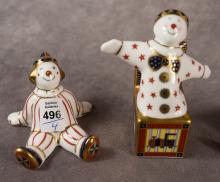 THREE DERBY PAPERWEIGHTS AND DOULTON DISH