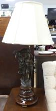 ANTIQUE SPELTER TABLE LAMP