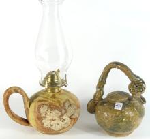 ART POTTERY TEAPOT & LAMP