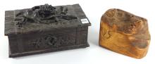 TWO CARVED BOXES