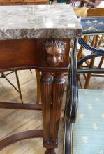 MARBLE TOP HALL TABLE