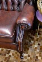 LEATHER WING-BACK ARMCHAIR