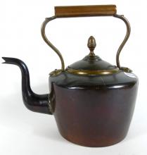 ANTIQUE COPPER TRADE KETTLE