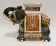 POTTERY "ELEPHANT" GARDEN SEAT