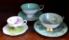 GERMAN PLATES, CUPS AND SAUCERS