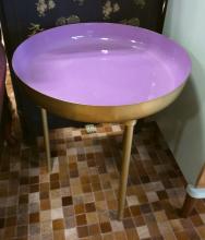 ENAMELED TABLE AND WIRE BOWL