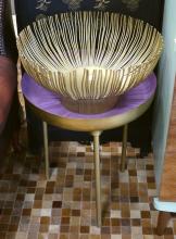 ENAMELED TABLE AND WIRE BOWL