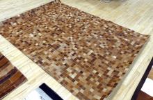 BROWN "CHECKERBOARD" COWHIDE RUG