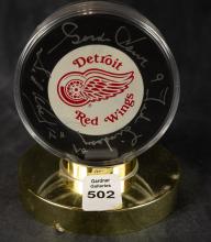 AUTOGRAPHED DETROIT RED WINGS PUCK