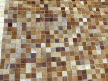 BROWN "CHECKERBOARD" COWHIDE RUG