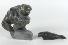 TWO INUIT STONE CARVINGS