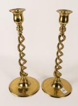 PAIR OF "BARLEY-TWIST" CANDLESTICKS