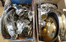 TWO BOX LOTS OF SILVERPLATE