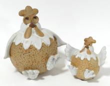 TWO ART POTTERY "CHICKENS"