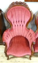 PAIR OF LADIES' AND GENTLEMEN'S CHAIRS