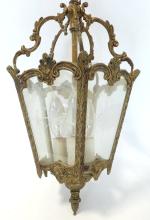 GILDED BRASS LIGHT FIXTURE