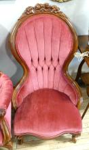 PAIR OF LADIES' AND GENTLEMEN'S CHAIRS