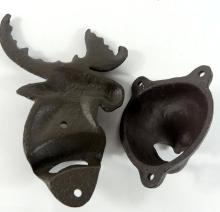 TWO CAST IRON BOTTLE OPENERS