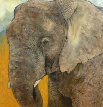 LARGE ELEPHANT OIL PAINTING