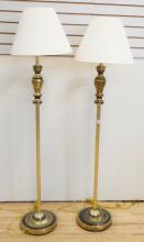 PAIR OF BRASS FLOOR LAMPS