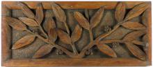 FIVE CARVED PINE WALL PLAQUES