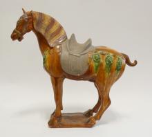 CHINESE POTTERY T'ANG HORSE SCULPTURE