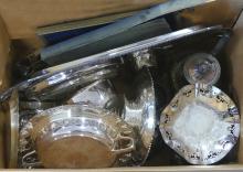 BOX LOT OF SILVER PLATE