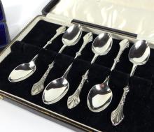 ANTIQUE STERLING & SILVERPLATED SPOONS