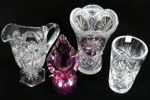 CRYSTAL & CRANBERRY GLASS